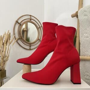 Zara Red Sock Boots